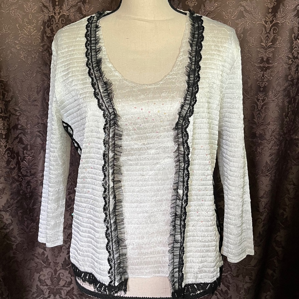 Albert Makali Twinset Black & White Worn Once & Dry Cleaned Size L